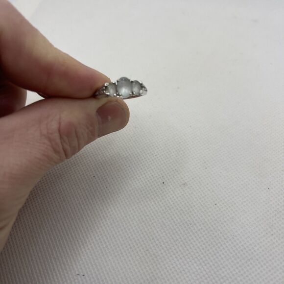 White Gold 10k Ring with Stones Size 6.5 - Picture 6 of 8